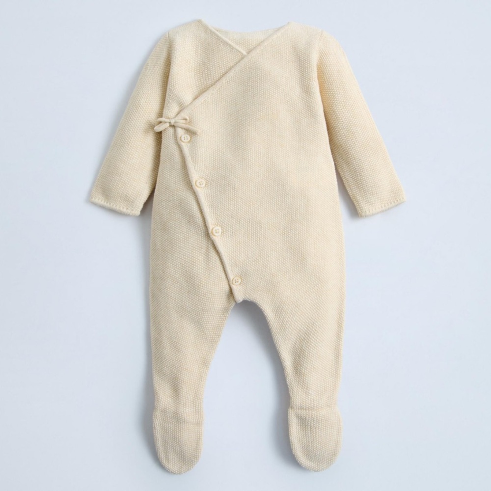 Zara Cream Knit Footie Onesie